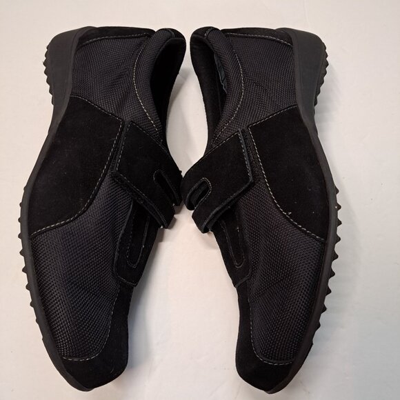 MUNRO Womens 8.5W Wide Joliet Black Comfort Shoes Sneaker Suede Arch Support USA - Picture 7 of 14
